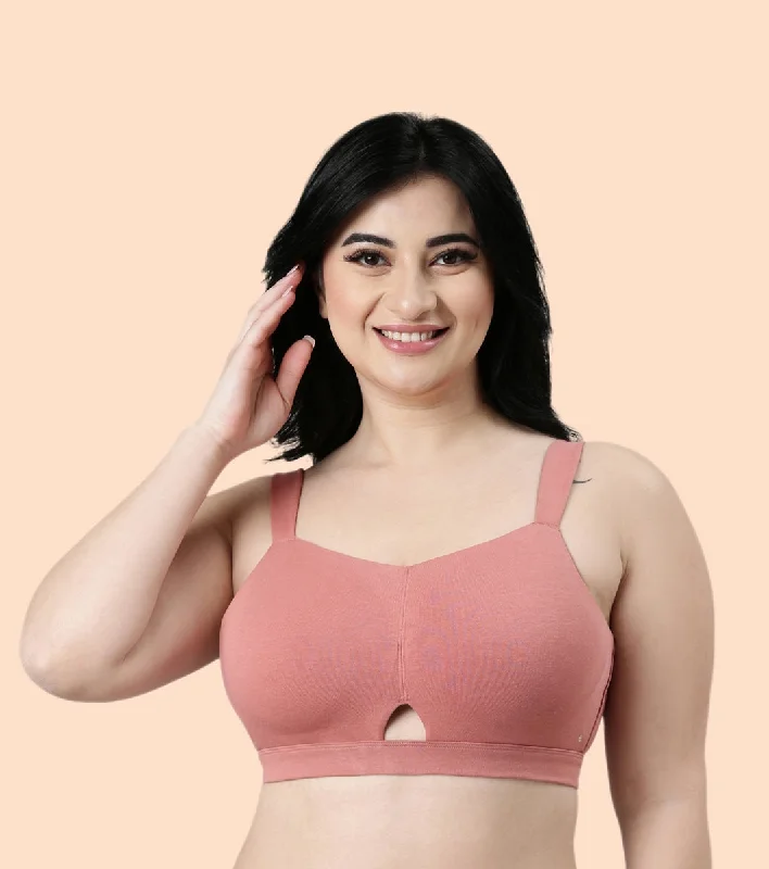 Enamor Cloud Soft A064 Cotton Full Support Minimizer Bra for Women -Padded ,Wirefree and  Full Coverage Push-Up Bralette Set