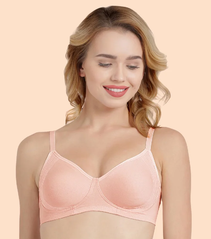 Enamor Fab-Cool A042 Side Support Shaper  Stretch Cotton Everyday Bra for Women- High Coverage, Non Padded and Wirefree - Pearl Smooth Fit Bra