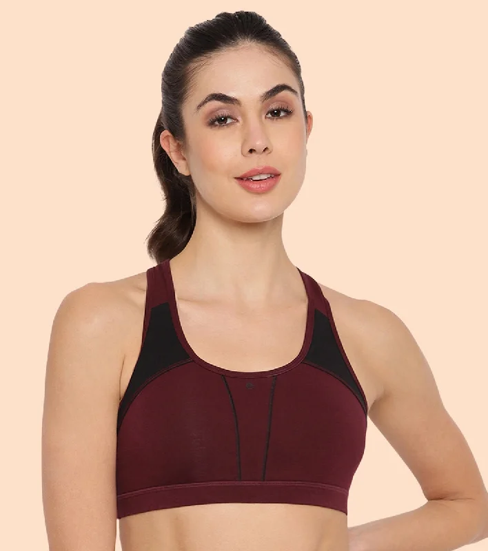 Racer Back Medium Impact Sports Bra with Removable Pads Seamless Bra Design