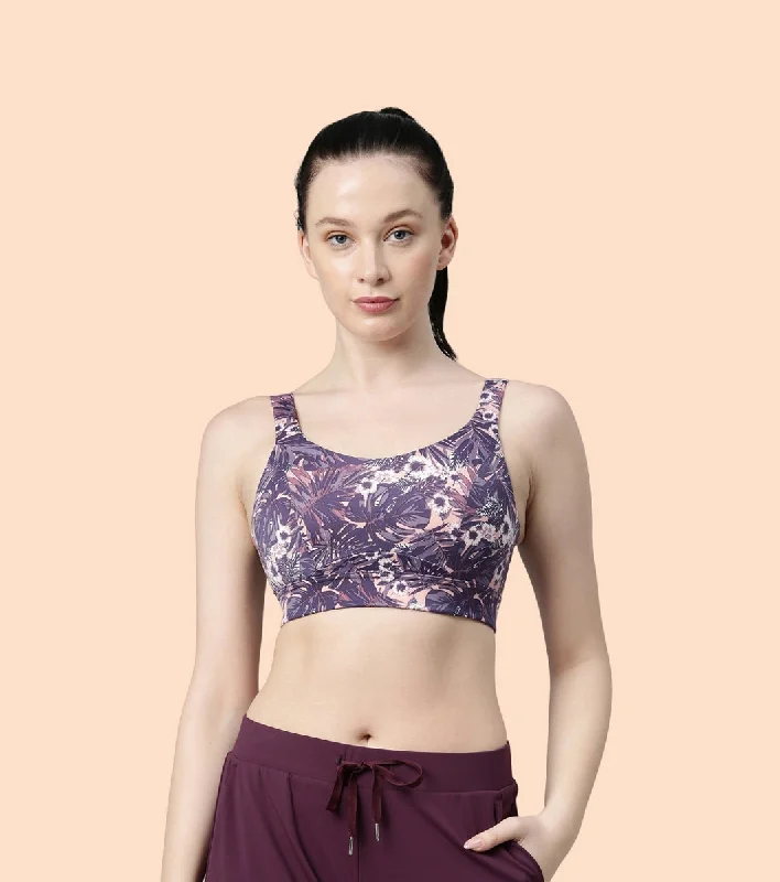 Enamor Agion SB18 Convertible Back High-Impact Sports Bra for Women- Full Coverage, Padded and Wirefree - Lilac Run Stretchy Wireless Bra