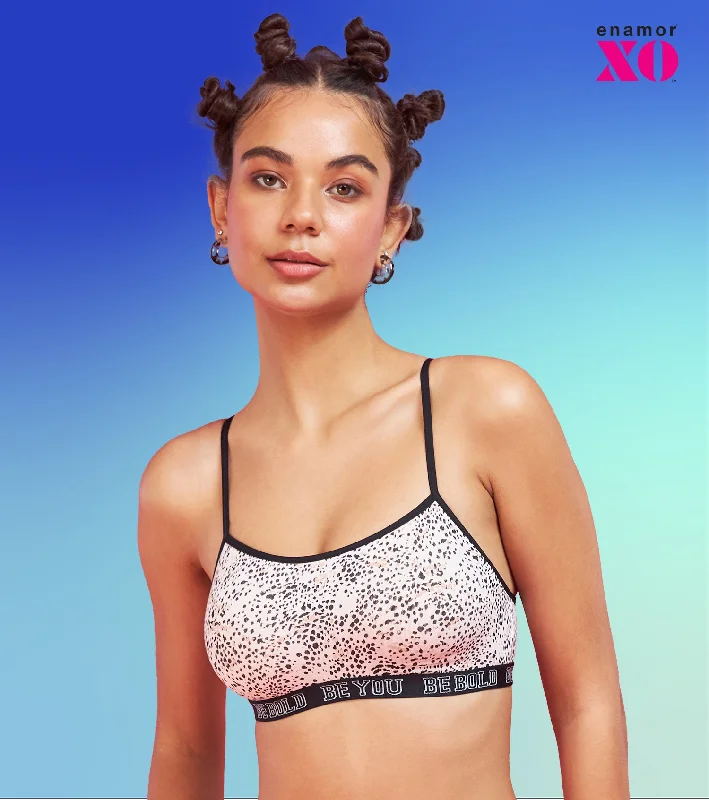 Enamor XO Cheetah Print Non-Wired Non Padded Regular Bra - Baylish Stretchy Full Coverage