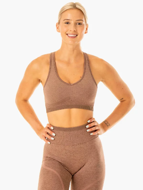 Excel Seamless Sports Bra - Mocha Marl Seamless Wireless Bra