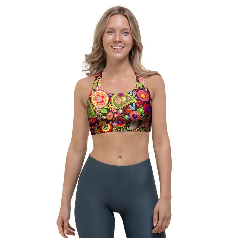 Hippie Trippy Sports Bra Push-Up Bra Set