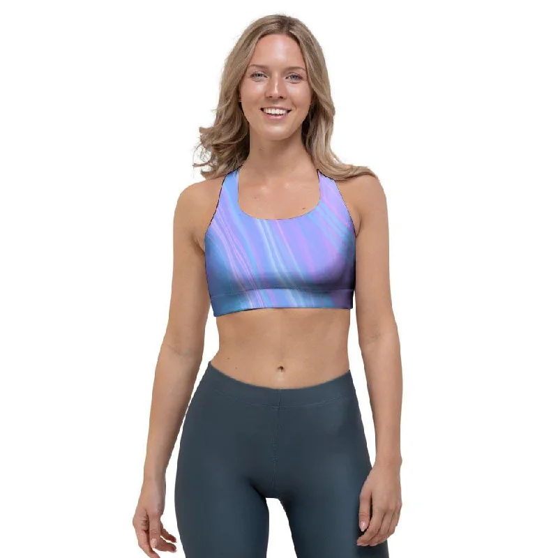 Holographic Print Sports Bra Seamless Fit Bra