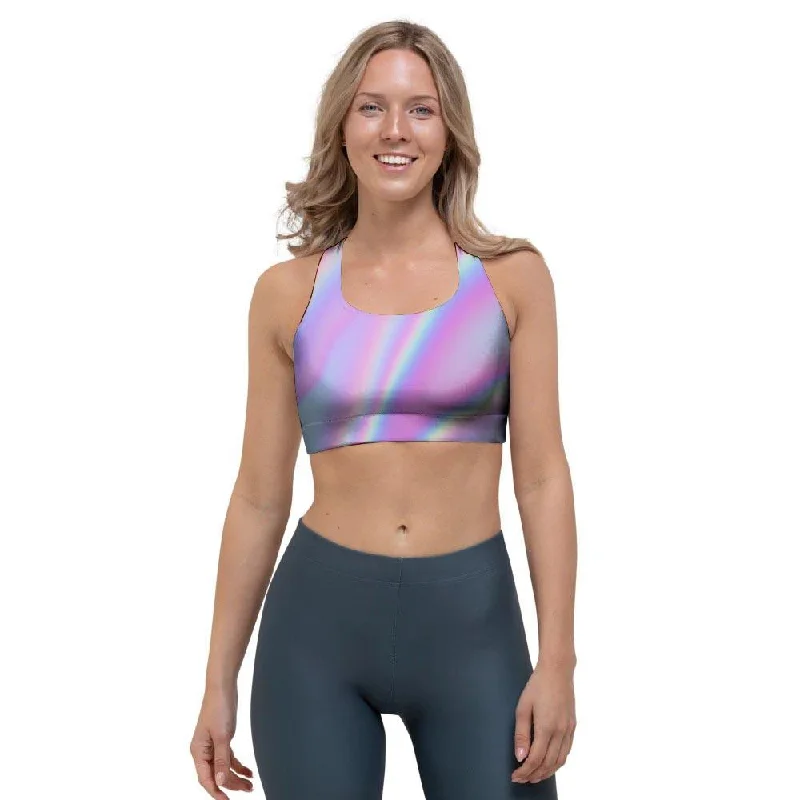 Holographic Sports Bra Comfortable Lace Bralette