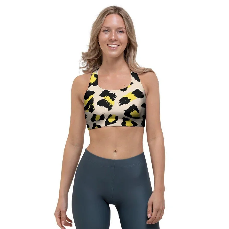 Leopard Print Sports Bra Lacy Underwire Bra