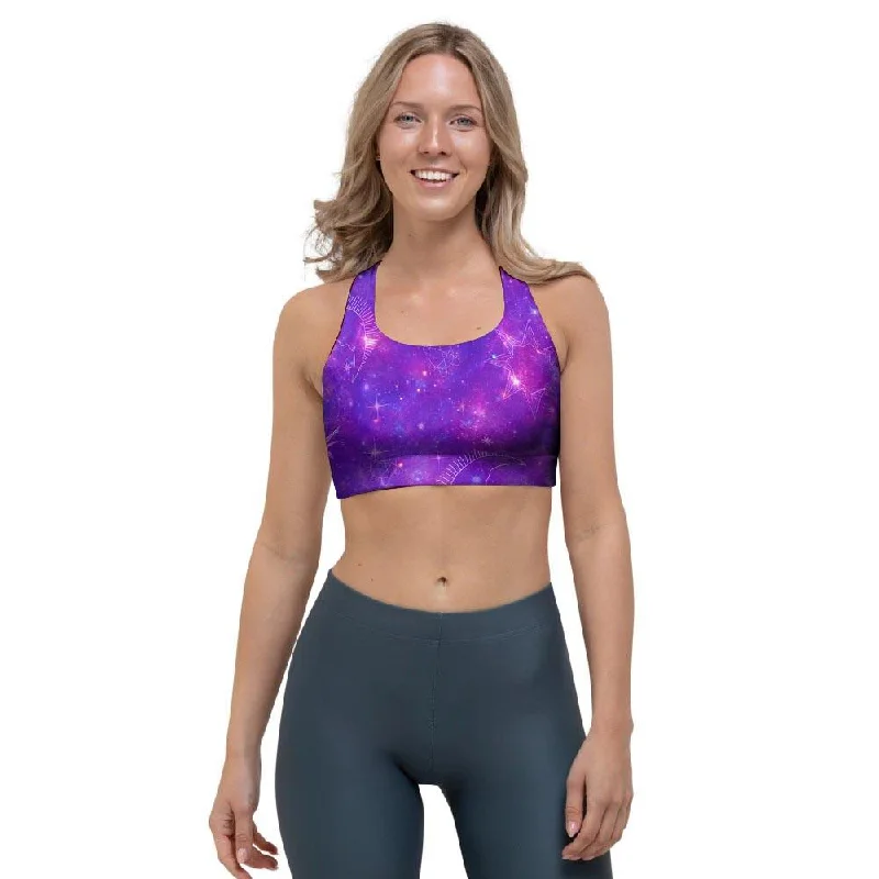 Luna Galaxy Space Sports Bra Elegant Satin Bralette