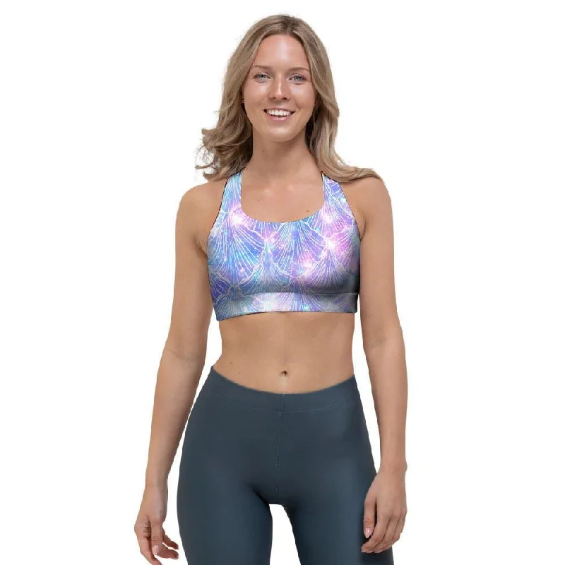 Mermaid Galaxy Space Sports Bra Minimalist Wireless Bra