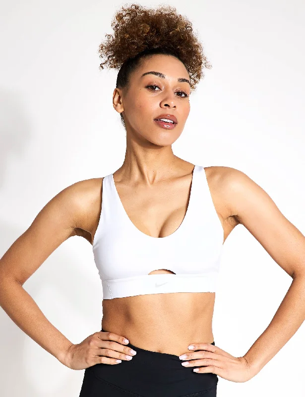 Indy Plunge Cutout Sports Bra - White/Photon Dust Soft Support Bra