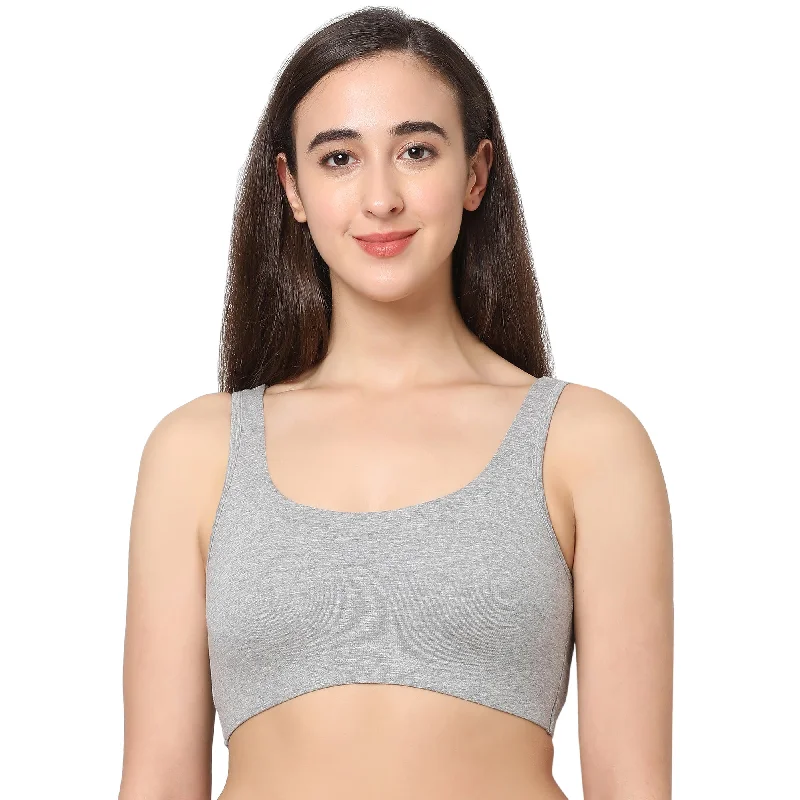 Non Wired Non Padded Full Coverage Low Impact Slip on Sports Bra BB-03A Sexy Mesh Bra