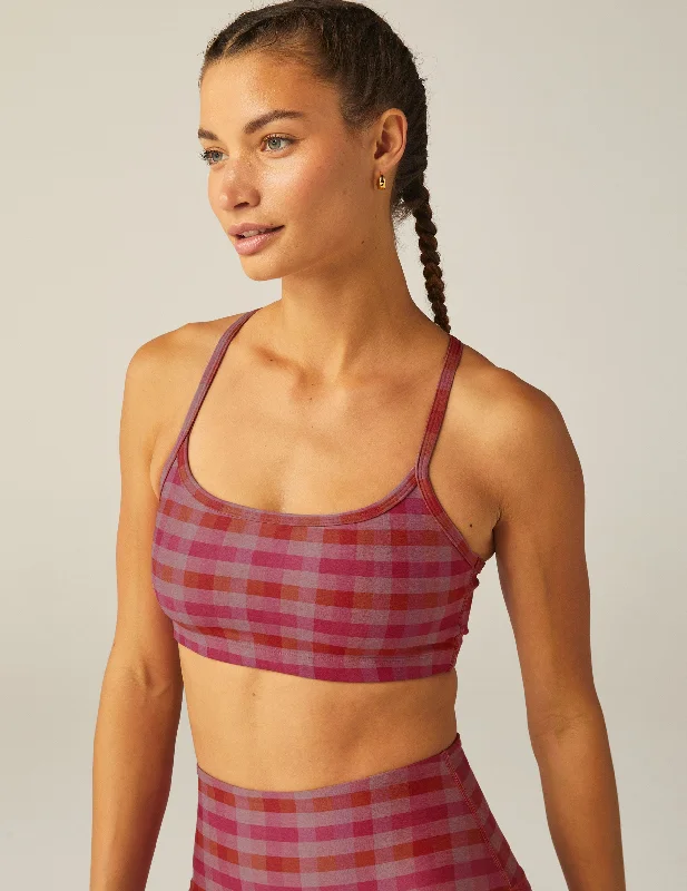 Pink Gingham SoftMark Slim Racerback Bra Simple Wireless Bra