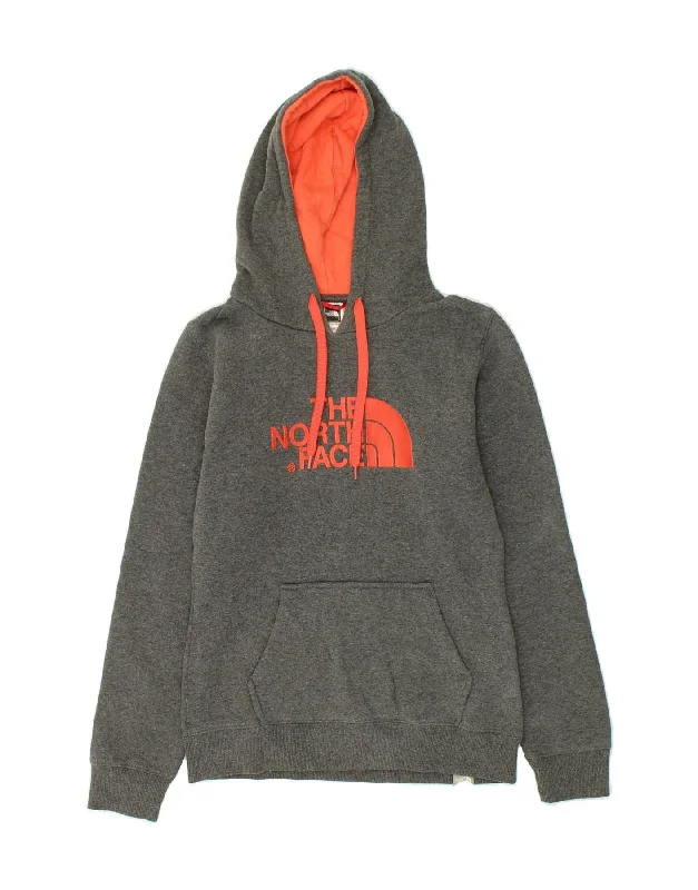 THE NORTH FACE Womens Graphic Hoodie Jumper UK 6 XS Grey Cotton Hoodie with Elastic Cuffs Stretchable Comfortable