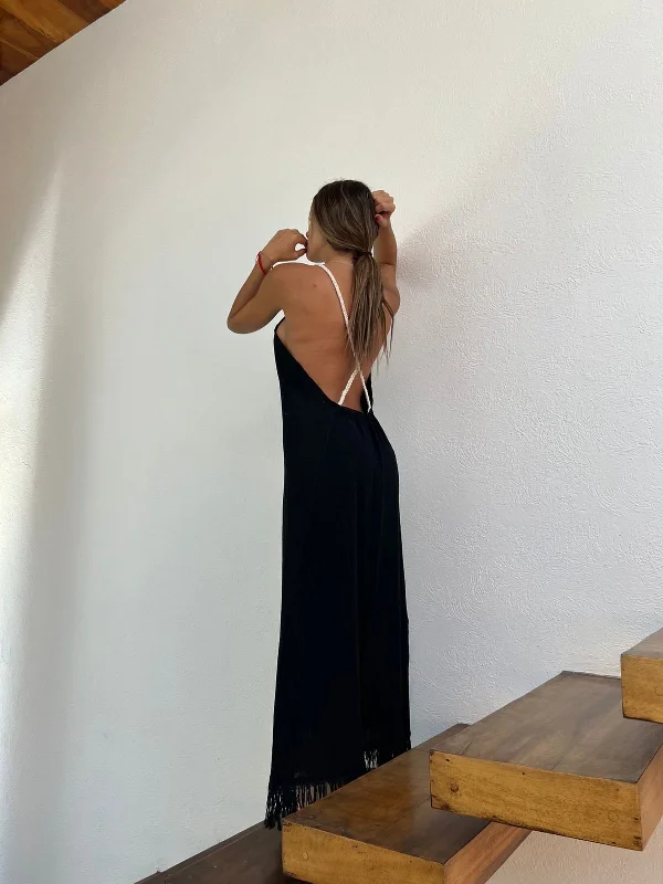 Handmade Boho Beach Maxi Dress "CRUSSY", by ALLE BOHO Casual Maxi Dress with Pockets