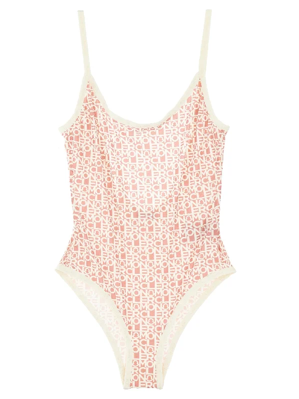 Logo Print One-piece Swimsuit Classic Swimsuit Design