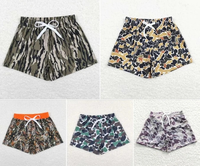 RTS NO MOQ Boys camouflage swim trunks lining sun protection swim trunks Button-Front Swimsuit RTS NO MOQ Boys camouflage swim trunks lining sun protection swim trunks Button-Front Swimsuit