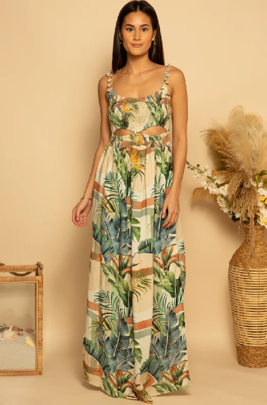 Shore Shiloh Maxi Dress - Modern Tropics Cozy Maxi Dress with Slit