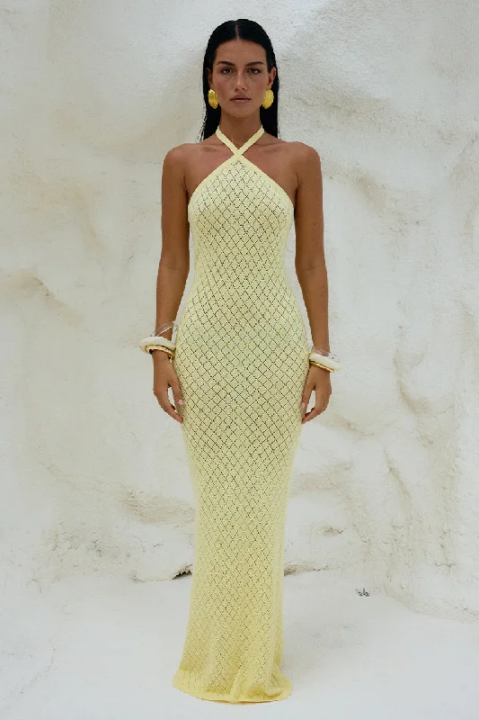 Simi Maxi Dress Lemon Stylish Boho Chic Maxi Dress