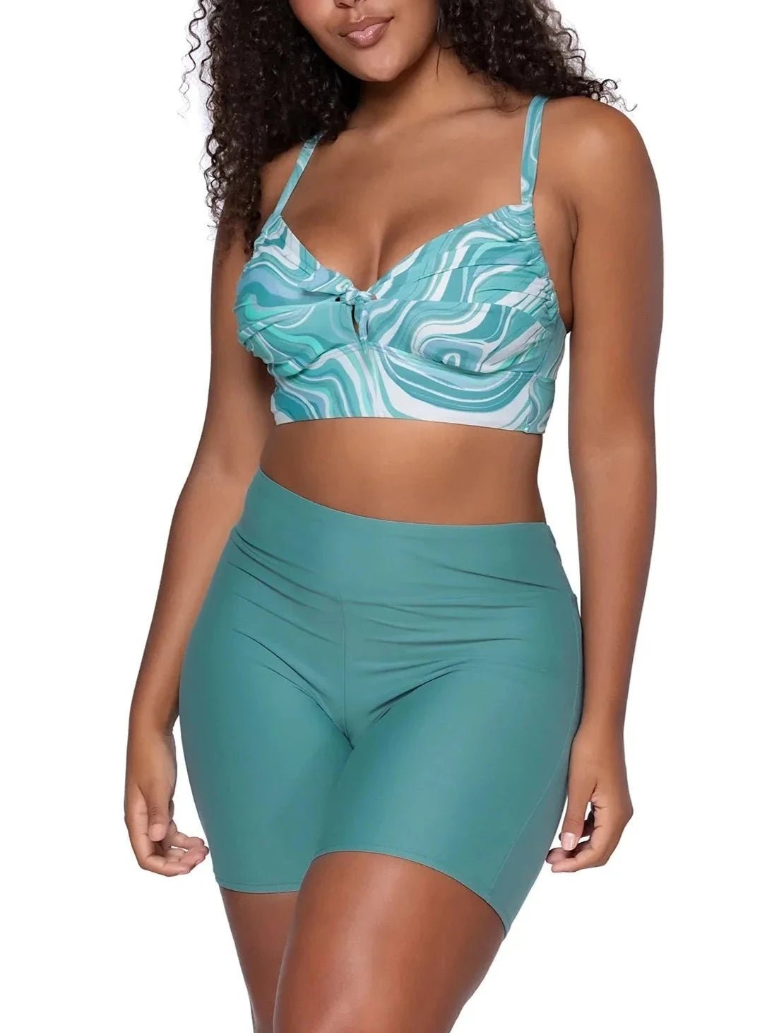 Women's Moon Tide Colette Underwire Front Bow Bralette Swimwear Bikini Top High-Cut One-Piece Women's Moon Tide Colette Underwire Front Bow Bralette Swimwear Bikini Top High-Cut One-Piece