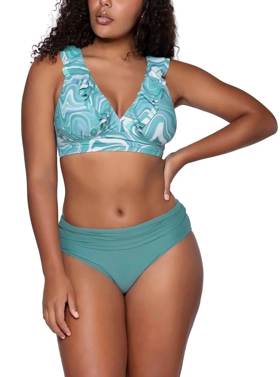 Women's Moon Tide Willa Wireless Adjustable Spaghetti Straps Front Tie Swimwear Bikini Bikini Top Tropical Print Bikini Women's Moon Tide Willa Wireless Adjustable Spaghetti Straps Front Tie Swimwear Bikini Bikini Top Tropical Print Bikini