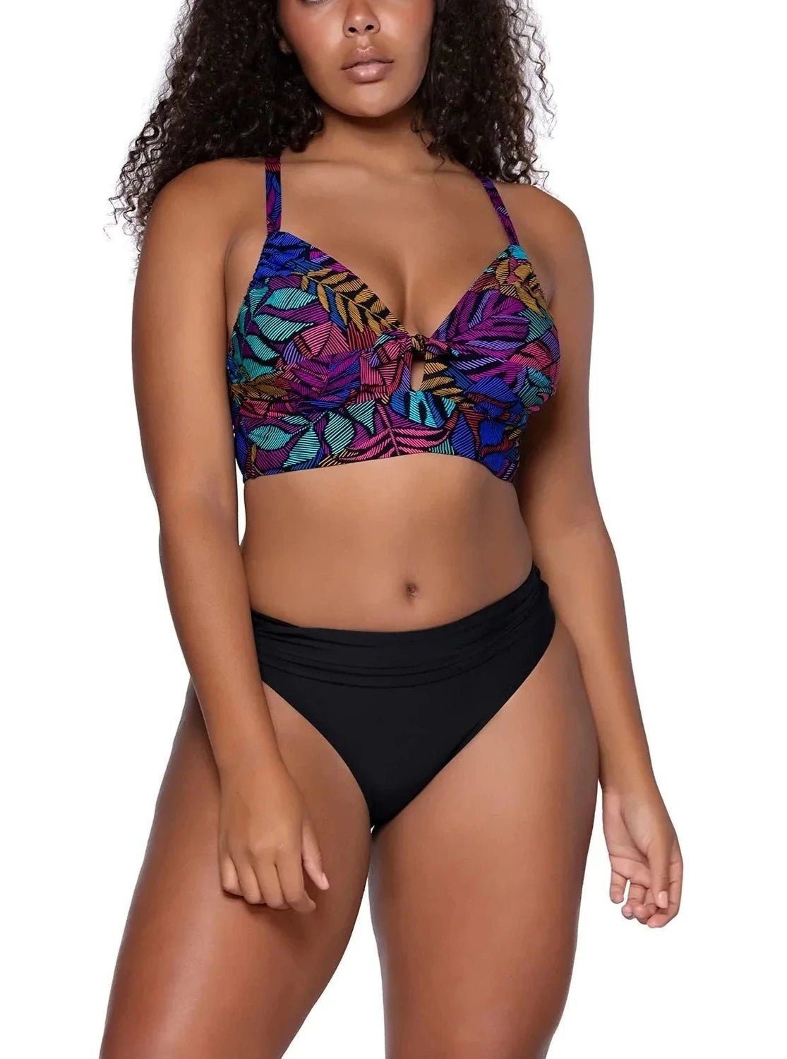 Women's Panama Palms Colette Underwire Front Bow Underbust Swimwear Bralette Bikini Top Sexy Swimwear Set Women's Panama Palms Colette Underwire Front Bow Underbust Swimwear Bralette Bikini Top Sexy Swimwear Set