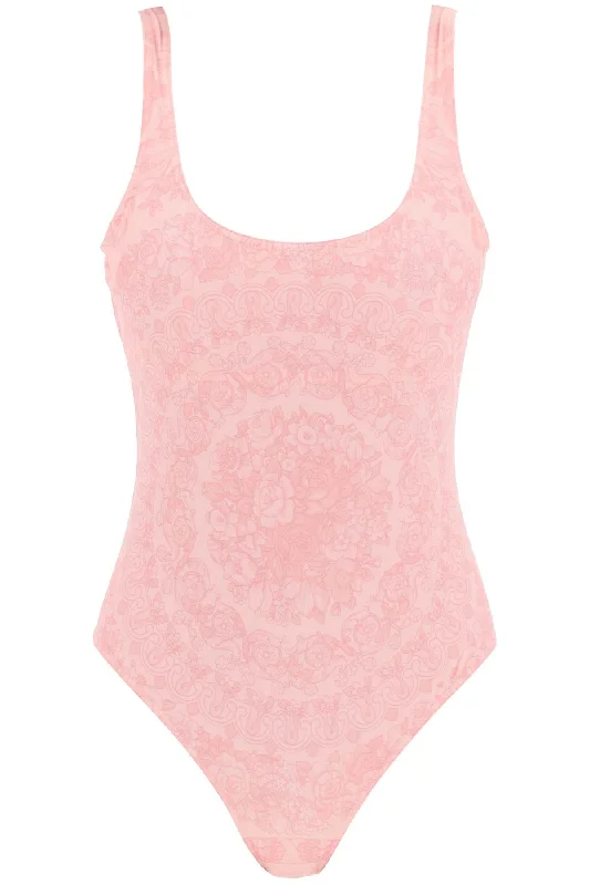 Versace baroque full-body swims ABD08000 1A10203 PALE PINK Color-Block Bikini