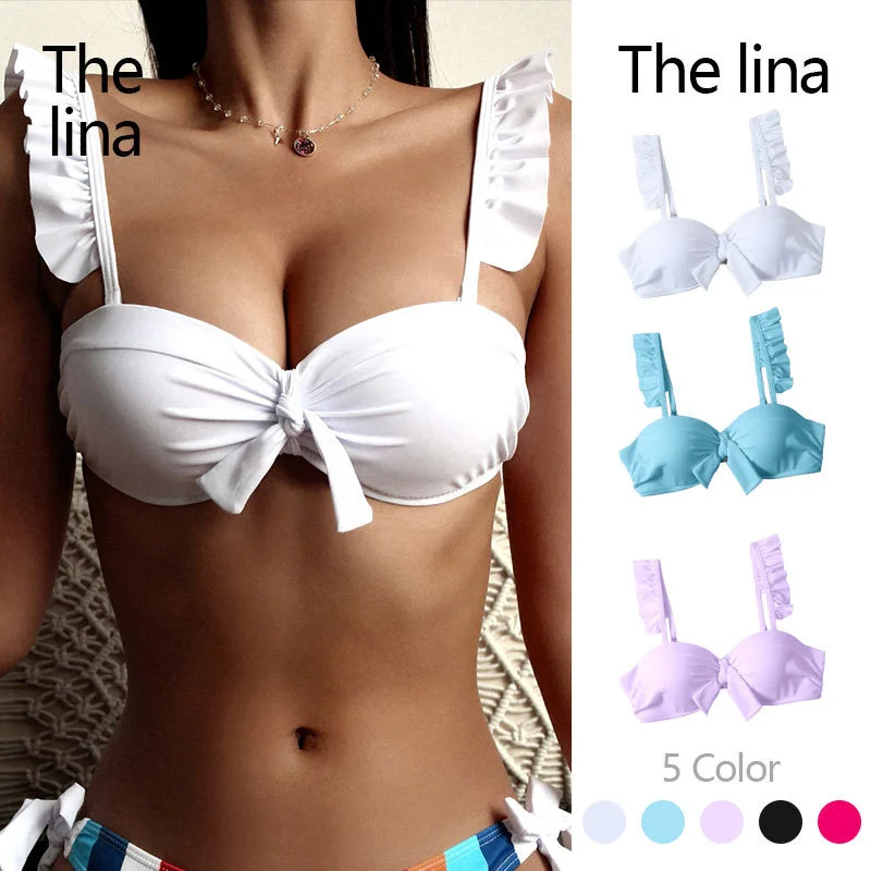 Women'S Simple Solid Color Shell Bag Hard Cup Sexy Beach Swimsuit Top High-Cut One-Piece Women'S Simple Solid Color Shell Bag Hard Cup Sexy Beach Swimsuit Top High-Cut One-Piece