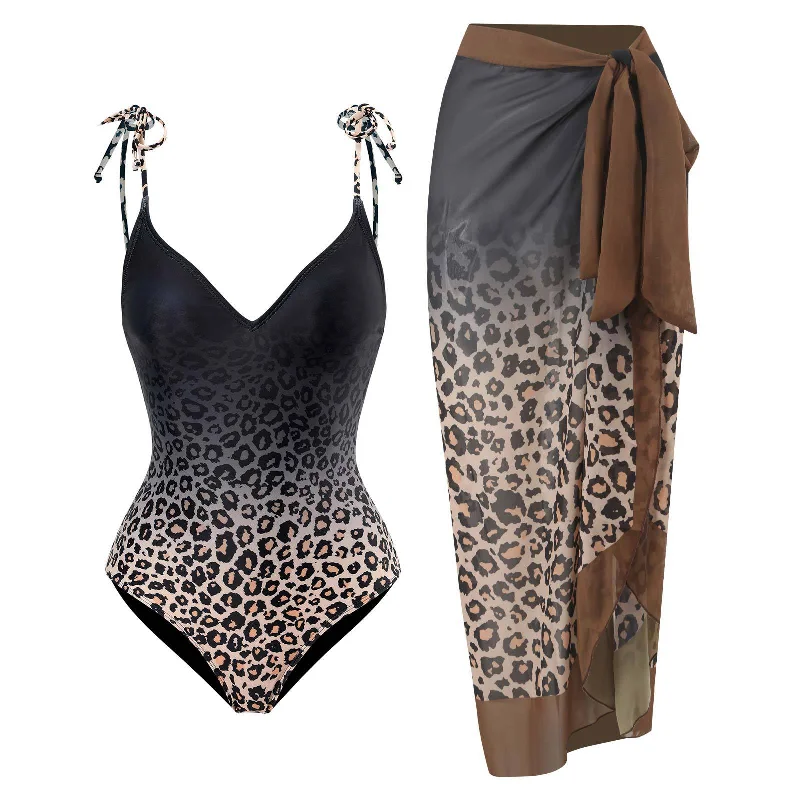 Women'S Vacation Leopard Floral One-Piece Conservative Swimsuit With Belly Cover Sleek Mesh Bikini Women'S Vacation Leopard Floral One-Piece Conservative Swimsuit With Belly Cover Sleek Mesh Bikini