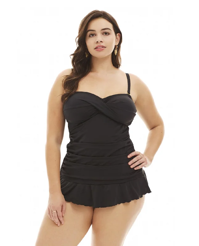 Always For Me Plus Size Isabella Tankini Top with Matching Tankini Bottom Beach Ready Swimsuit