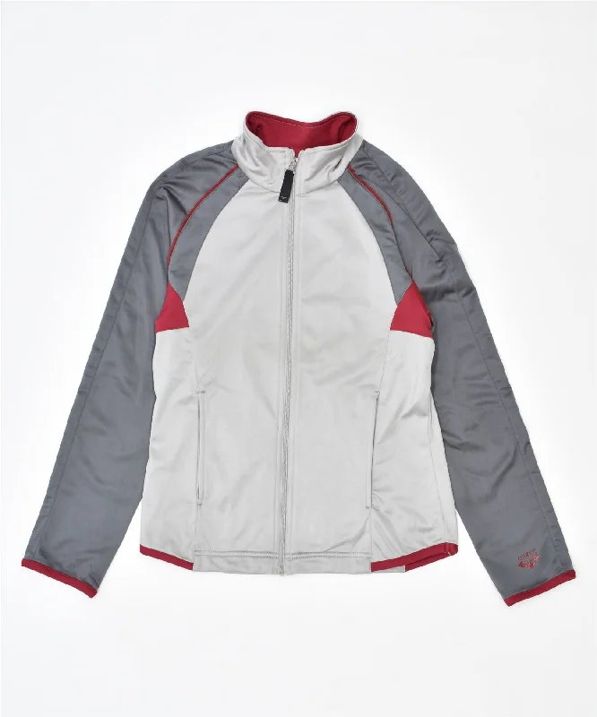 ARENA Womens Tracksuit Top Jacket UK 12 Medium Grey Polyester Vintage Welt Pockets Slit Pockets Flap Pockets ARENA Womens Tracksuit Top Jacket UK 12 Medium Grey Polyester Vintage Welt Pockets Slit Pockets Flap Pockets
