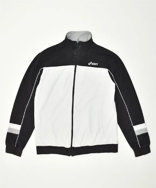 ASICS Womens Tracksuit Top Jacket UK 16 Large Black Colourblock Cotton Oversized Jacket Tailored Jacket Straight Jacket ASICS Womens Tracksuit Top Jacket UK 16 Large Black Colourblock Cotton Oversized Jacket Tailored Jacket Straight Jacket