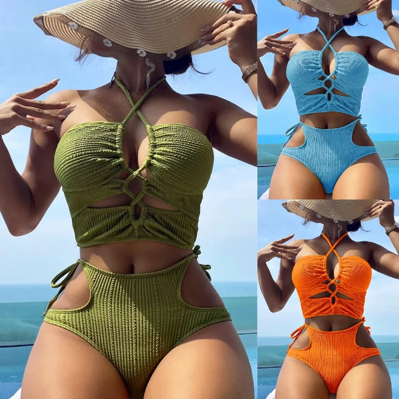 Bikini Split Swimsuit Rope Tight Swimsuit Sporty Swimsuit Style