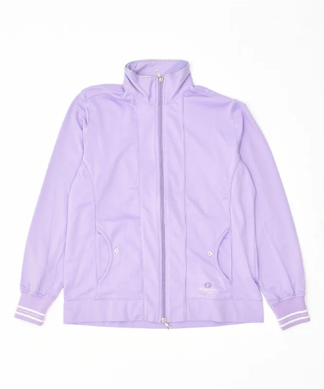 CHAMPION Womens Easy Fit Tracksuit Top Jacket UK 14 Medium Purple Embroidered Jacket Appliqued Jacket Beaded Jacket CHAMPION Womens Easy Fit Tracksuit Top Jacket UK 14 Medium Purple Embroidered Jacket Appliqued Jacket Beaded Jacket