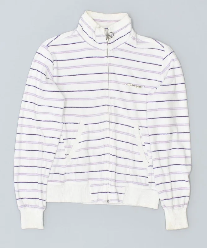 CHAMPION Womens Tracksuit Top Jacket UK 10 Small White Striped Cotton Rayon Fabric Velvet Fabric Corduroy Fabric CHAMPION Womens Tracksuit Top Jacket UK 10 Small White Striped Cotton Rayon Fabric Velvet Fabric Corduroy Fabric