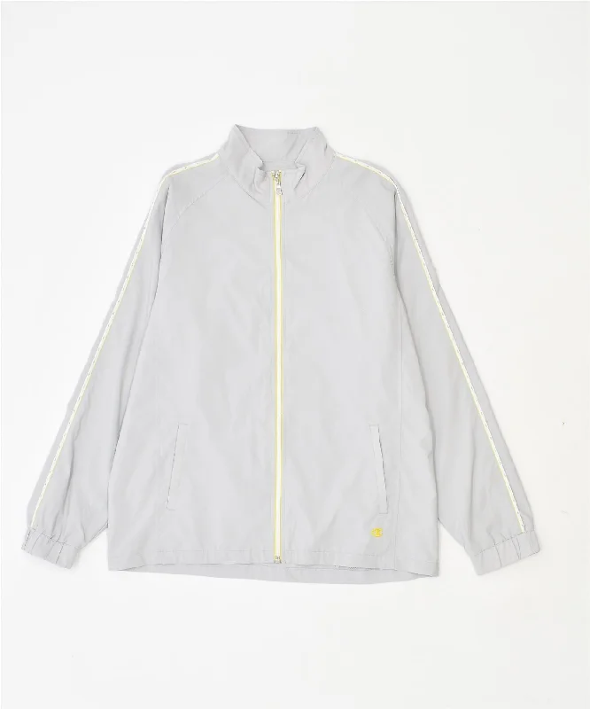 CHAMPION Womens Tracksuit Top Jacket UK 16 Large Grey Welt Pockets Slit Pockets Flap Pockets CHAMPION Womens Tracksuit Top Jacket UK 16 Large Grey Welt Pockets Slit Pockets Flap Pockets