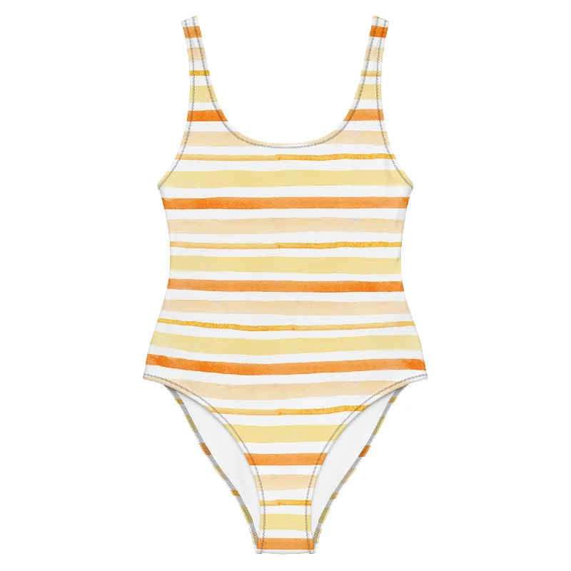 Citrus Splash One-Piece Swimsuit Vibrant Bikini Bottoms