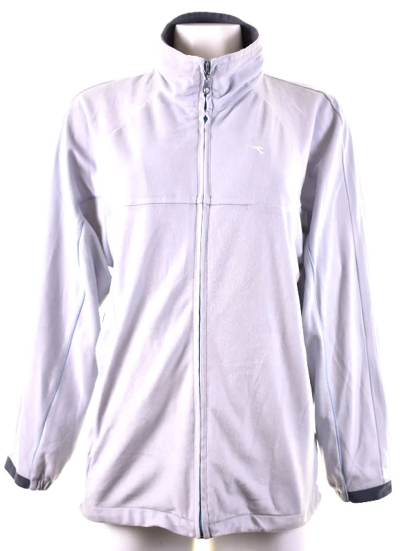 DIADORA Womens Tracksuit Top Jacket UK 12 Medium Grey Polyester Rayon Fabric Velvet Fabric Corduroy Fabric DIADORA Womens Tracksuit Top Jacket UK 12 Medium Grey Polyester Rayon Fabric Velvet Fabric Corduroy Fabric