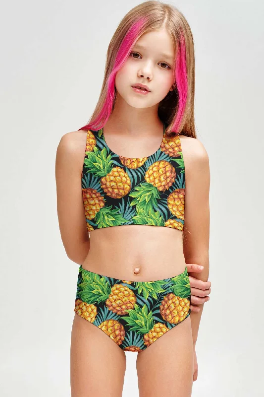 Endless Summer Claire Green Two-Piece Swimsuit Sporty Swim Set - Girls Stylish Swimsuit Set