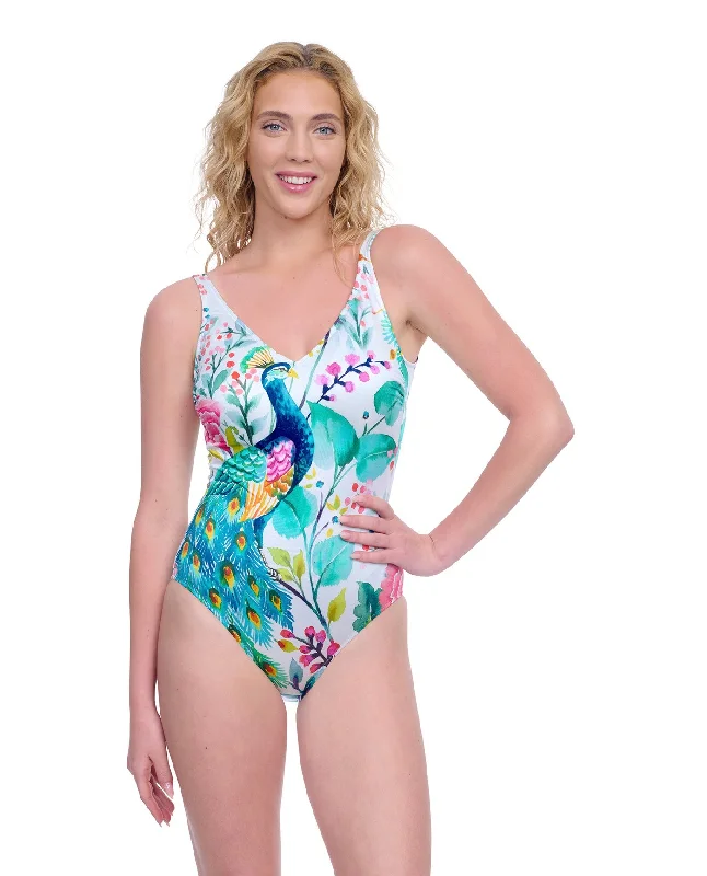 Gottex Exclusive V-Neck One Piece Swimsuit Classic Sporty Swimsuit