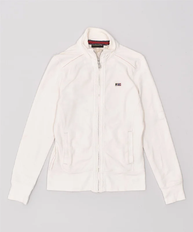 NAPAPIJRI Womens Tracksuit Top Jacket UK 10 Small White Cotton Print Jacket Jacquard Jacket Patchwork Jacket NAPAPIJRI Womens Tracksuit Top Jacket UK 10 Small White Cotton Print Jacket Jacquard Jacket Patchwork Jacket