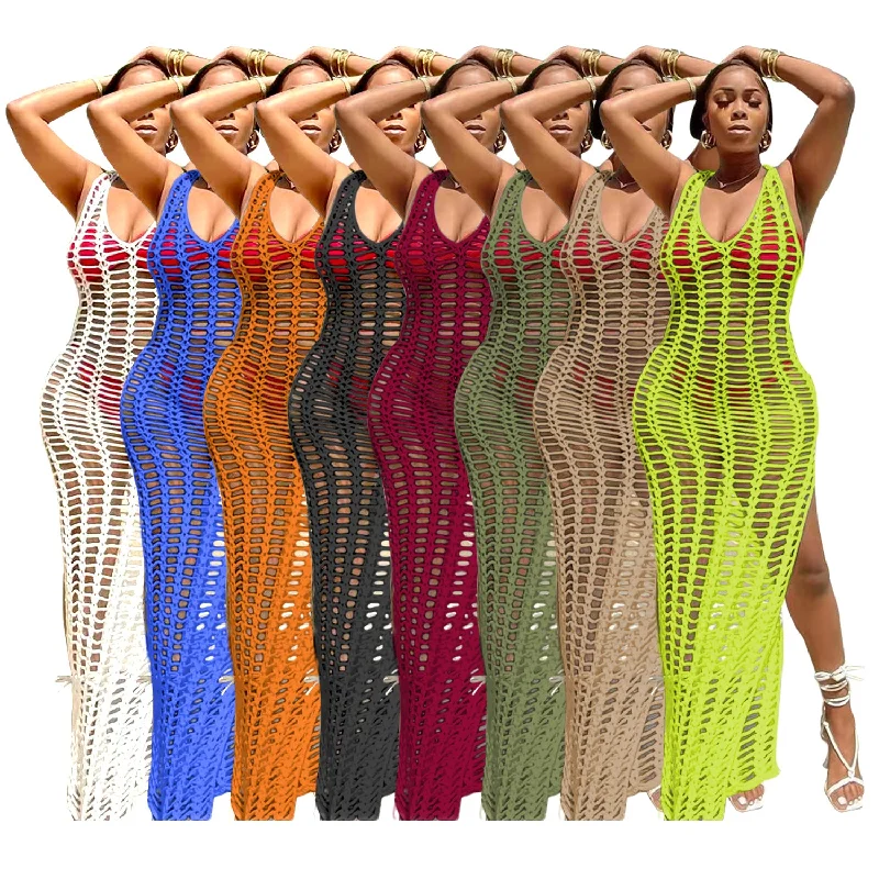 New Style Fringe Hollow Out Swimwear Siamese Swimming Costume Women Cover UP Bathing Suits swimdress Tassel Swimwear High-Waisted Swim Bottoms