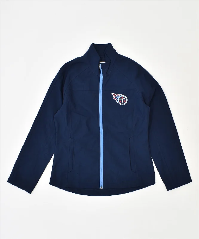 NFL Womens Tracksuit Top Jacket UK 10 Small Navy Blue Polyester Zippered Front Buttoned Front Snap Front NFL Womens Tracksuit Top Jacket UK 10 Small Navy Blue Polyester Zippered Front Buttoned Front Snap Front