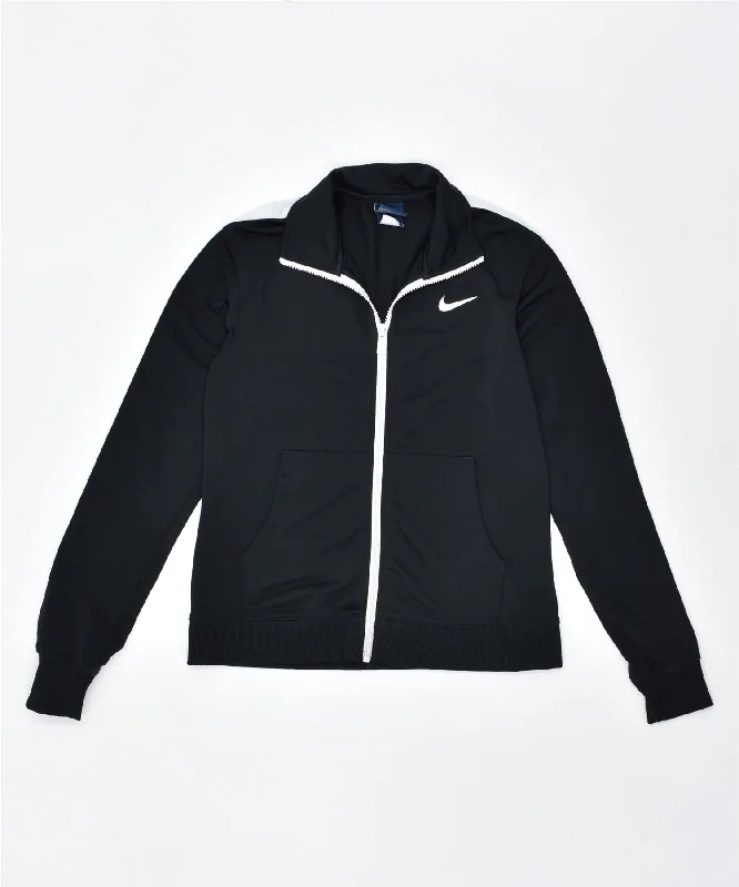NIKE Womens Tracksuit Top Jacket UK 6 XS Black Polyester Denim Fabric Leather Fabric Suede Fabric NIKE Womens Tracksuit Top Jacket UK 6 XS Black Polyester Denim Fabric Leather Fabric Suede Fabric