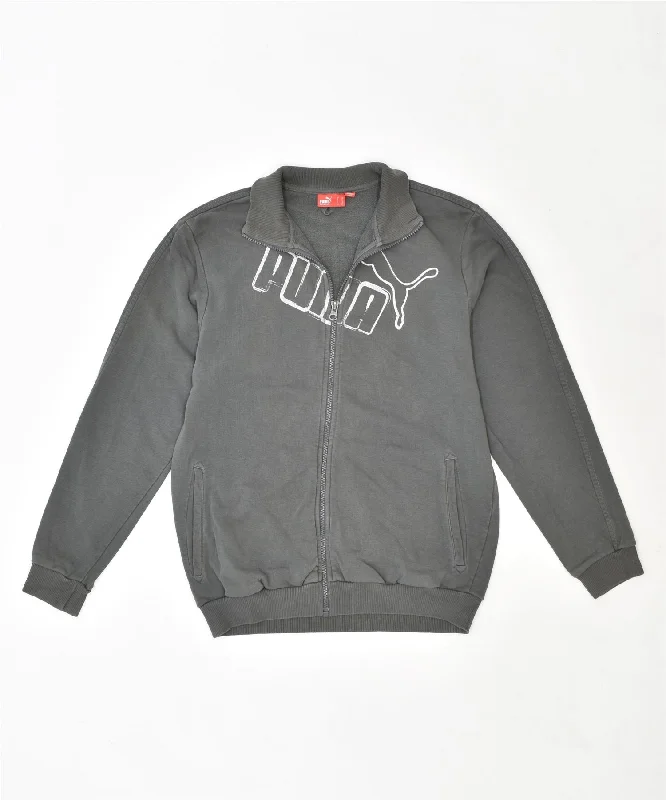 PUMA Womens Graphic Tracksuit Top Jacket UK 12 Medium Grey Cotton Snapped Jacket Toggled Jacket Drawstring Jacket PUMA Womens Graphic Tracksuit Top Jacket UK 12 Medium Grey Cotton Snapped Jacket Toggled Jacket Drawstring Jacket