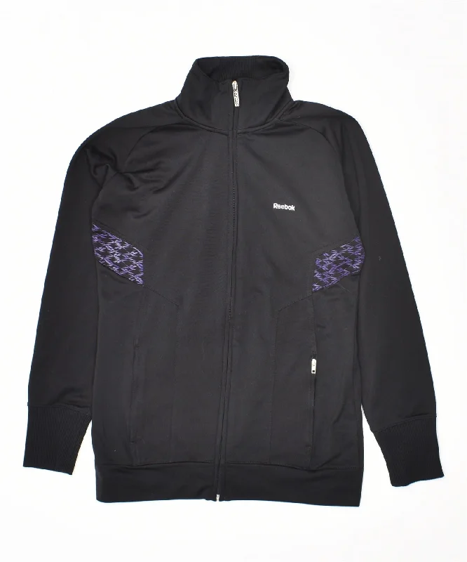 REEBOK Womens Tracksuit Top Jacket UK 10 Small Black Polyester Cardigan Sweater Pullover REEBOK Womens Tracksuit Top Jacket UK 10 Small Black Polyester Cardigan Sweater Pullover