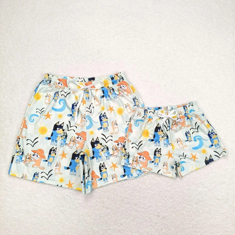 S0362 bluey sun light yellow swimming trunks Sibling Sister Clothes swim Button-Front Swimsuit S0362 bluey sun light yellow swimming trunks Sibling Sister Clothes swim Button-Front Swimsuit
