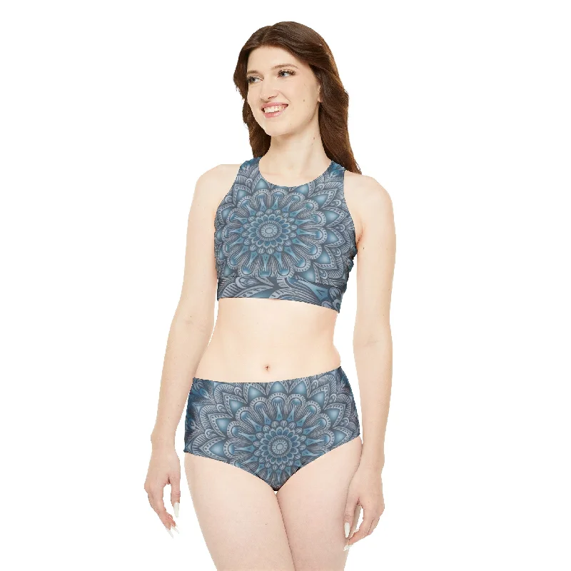 Two-piece Swimsuit  - Blue Mandala Sleek Mesh Bikini