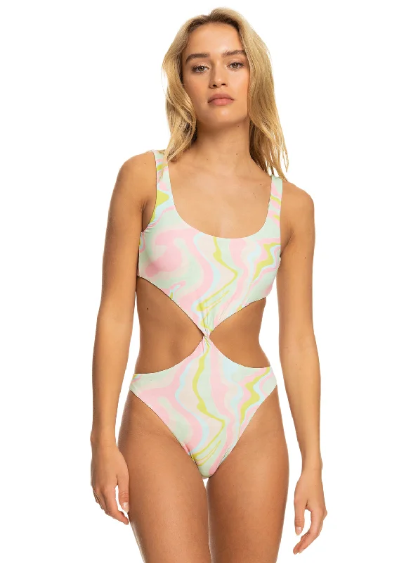 Tropics Hype Reversible One-Piece Swimsuit - Ambroisia Swirl Swim Bold High-Cut Bikini