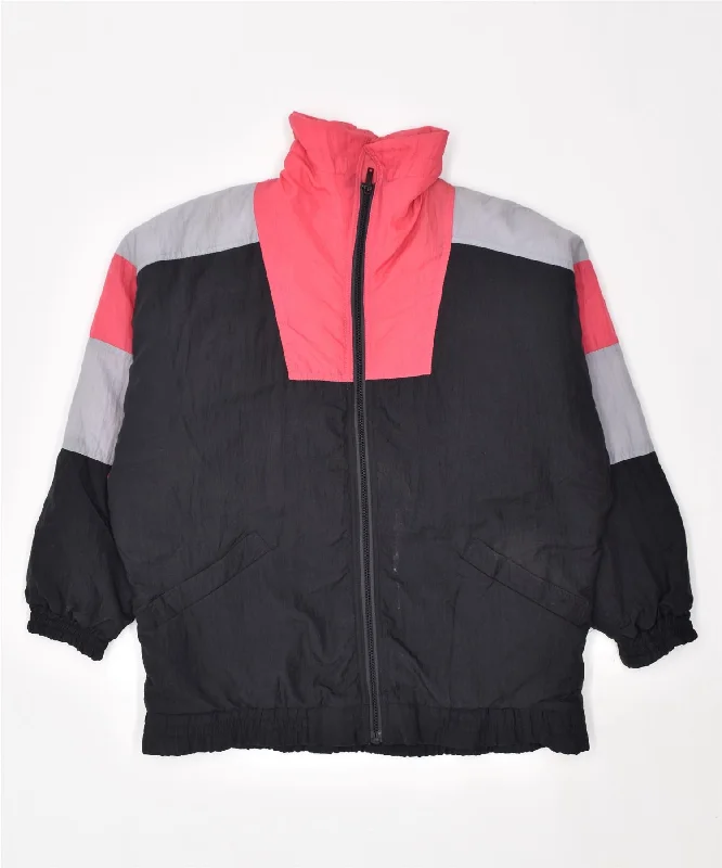 VINTAGE Womens Tracksuit Top Jacket UK 18 XL Black Colourblock Corduroy Jacket Velvet Jacket Brocade Jacket VINTAGE Womens Tracksuit Top Jacket UK 18 XL Black Colourblock Corduroy Jacket Velvet Jacket Brocade Jacket