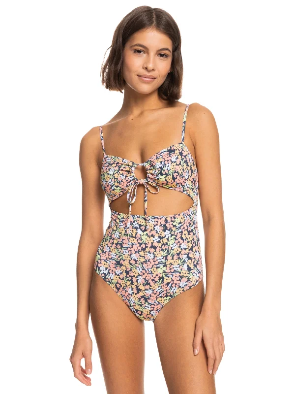 Womens Printed Beach Classics One-Piece Swimsuit Floral Swimwear Set