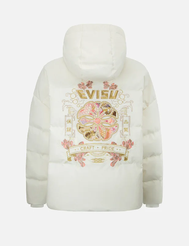 Japanese Pattern Kamon Embroidery Down Jacket Elasticated Jacket Padded Jacket Insulated Jacket Japanese Pattern Kamon Embroidery Down Jacket Elasticated Jacket Padded Jacket Insulated Jacket